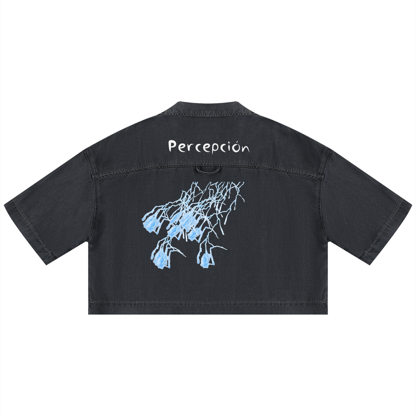 Percepcï Women's Lightning Wash Boxy Cropped Shirt