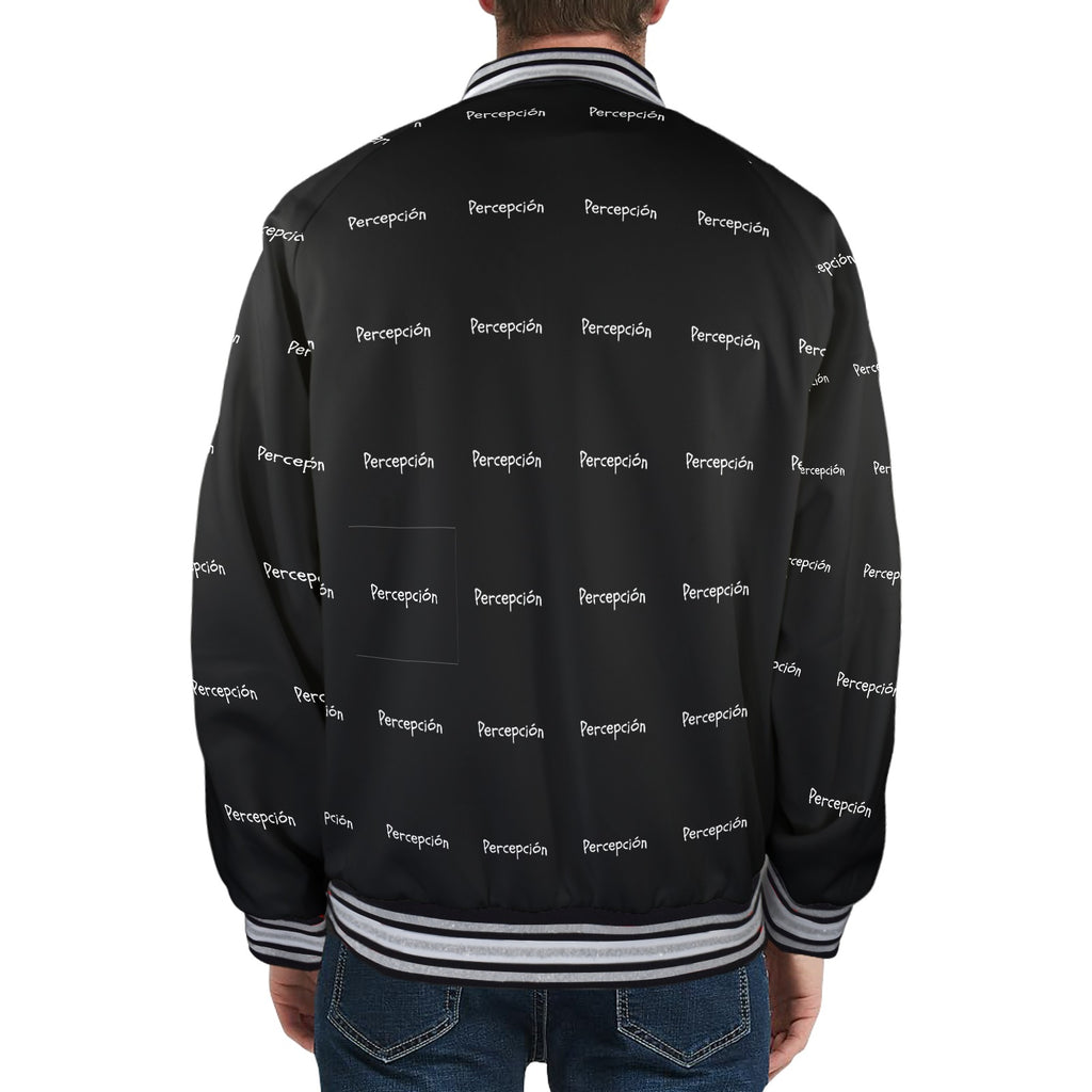Pion Men's Striped Trim Bomber Jacket