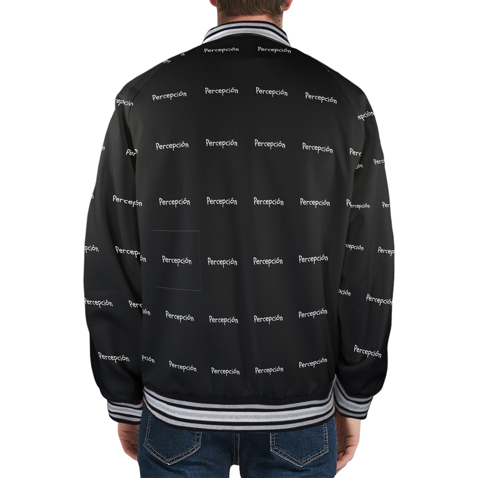 Pion Men's Striped Trim Bomber Jacket