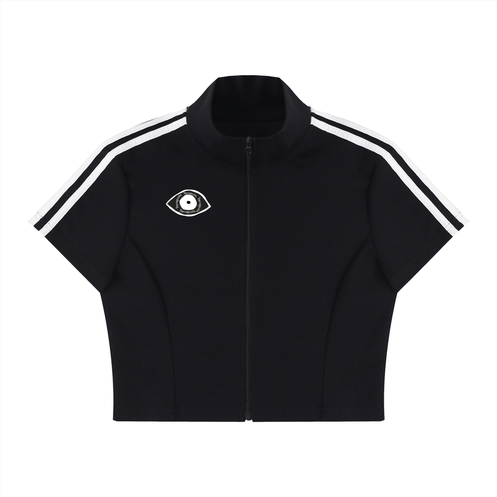 Cepcï Cropped Full Zip Short Sleeve T-Shirt