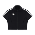 Cepcï Cropped Full Zip Short Sleeve T-Shirt