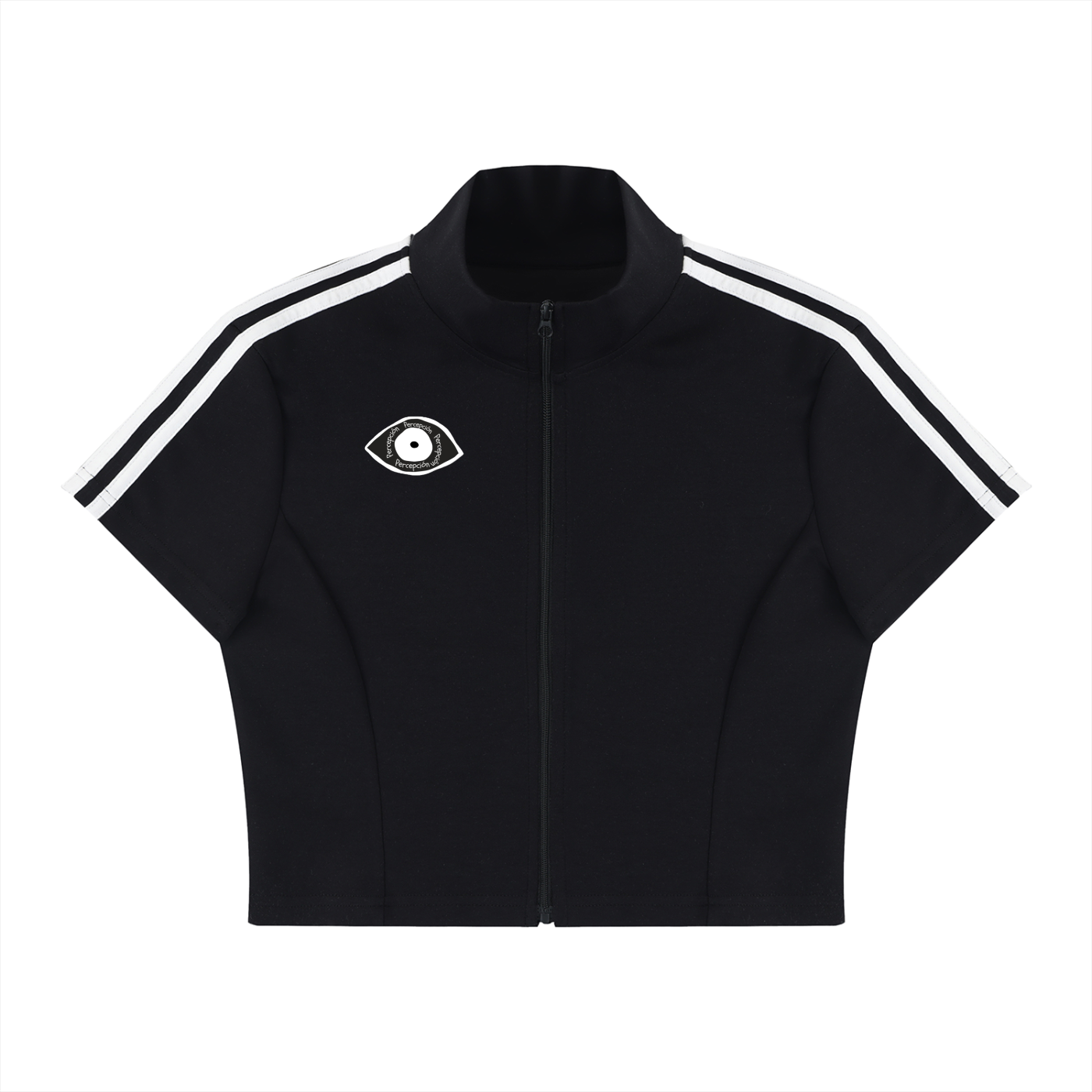 Cepcï Cropped Full Zip Short Sleeve T-Shirt