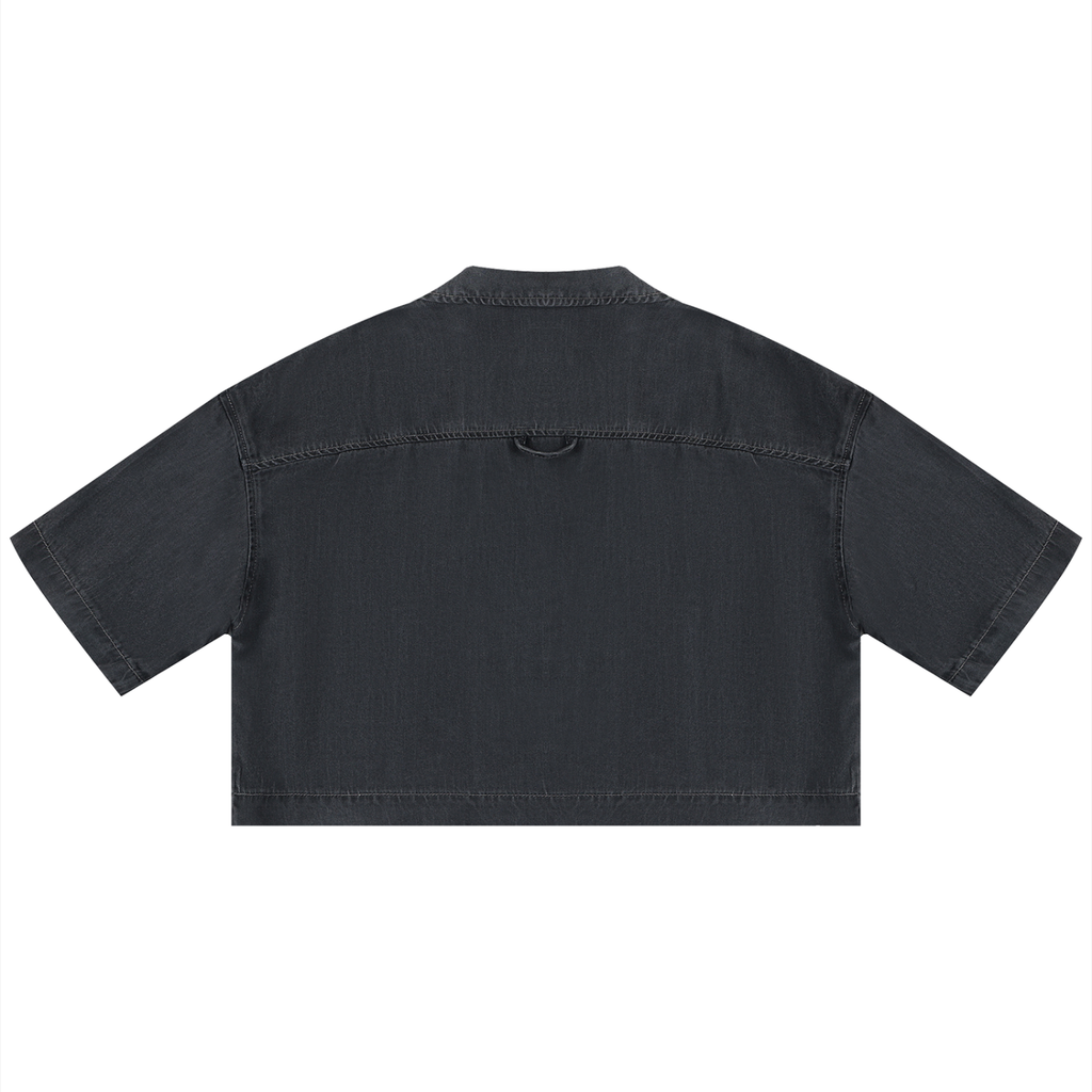 Percepcï Women's Night Wash Boxy Cropped Shirt