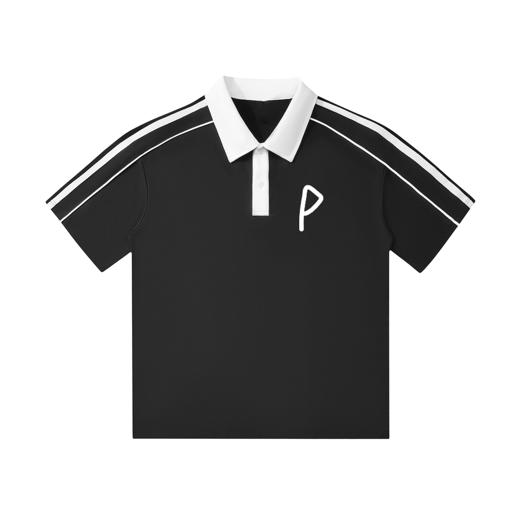 Contrast Collar Short-Sleeve Polo Shirt