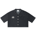 Percepcï Women's Night Wash Boxy Cropped Shirt