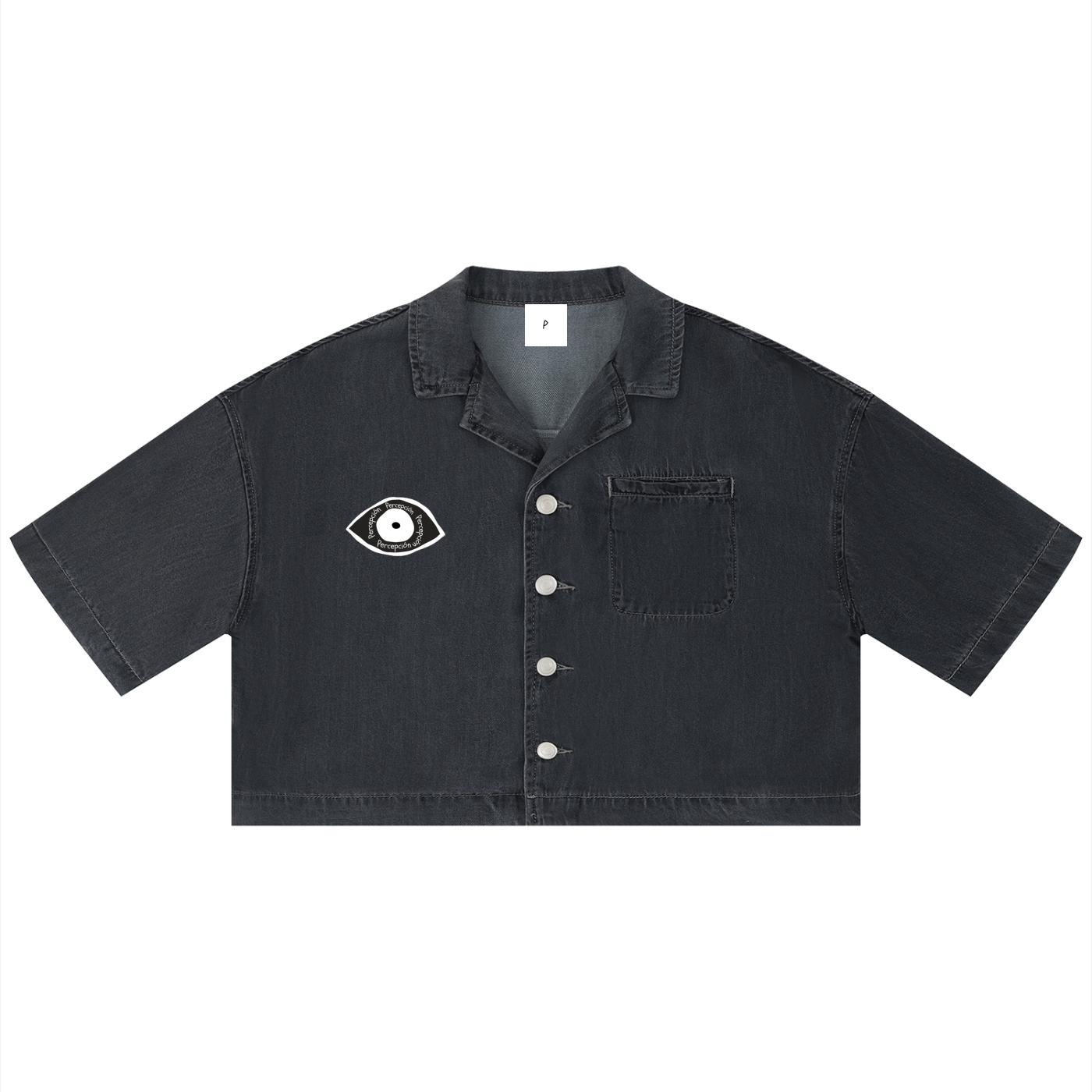 Percepcï Women's Night Wash Boxy Cropped Shirt