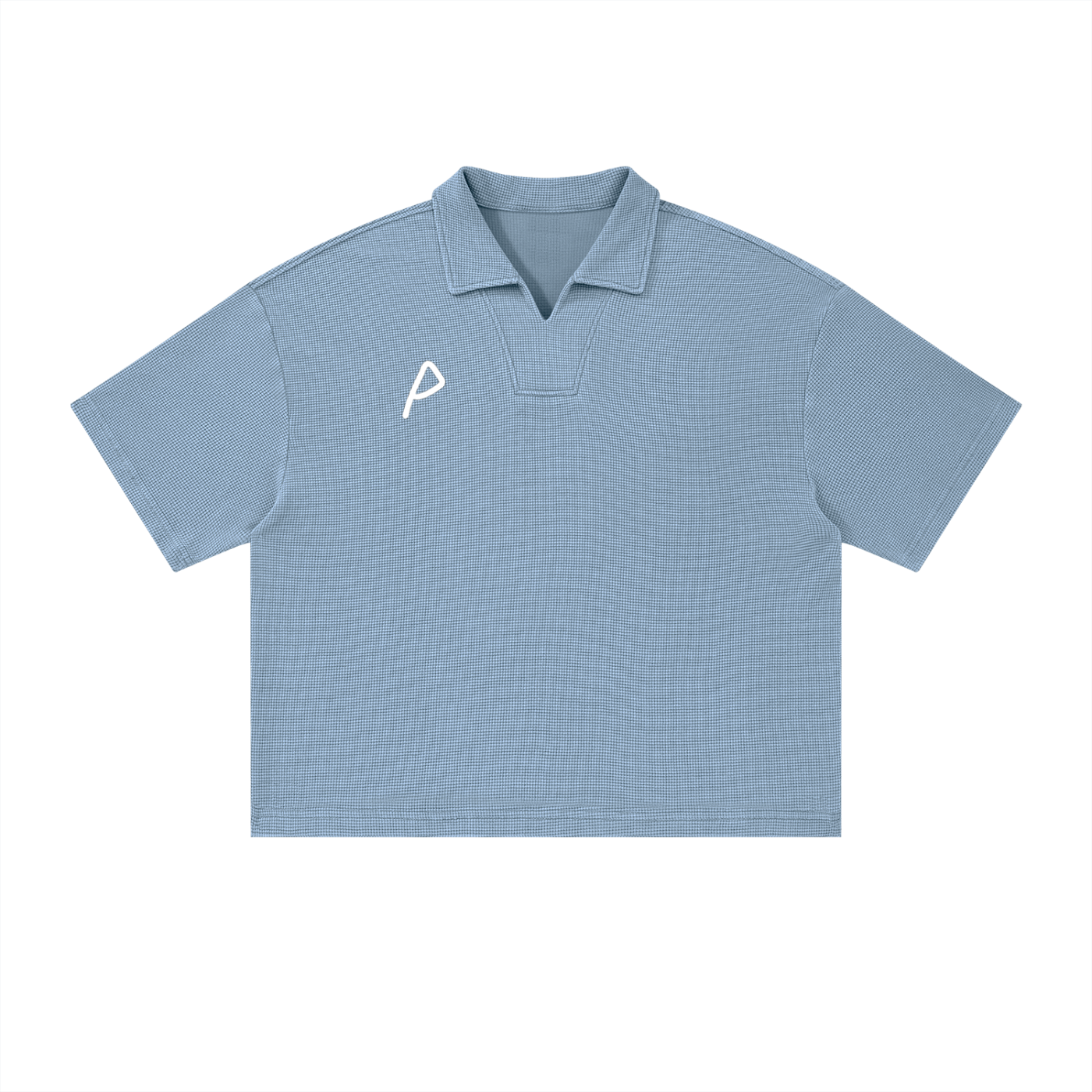 P Waffle Boxy Polo Shirt(Unisex)