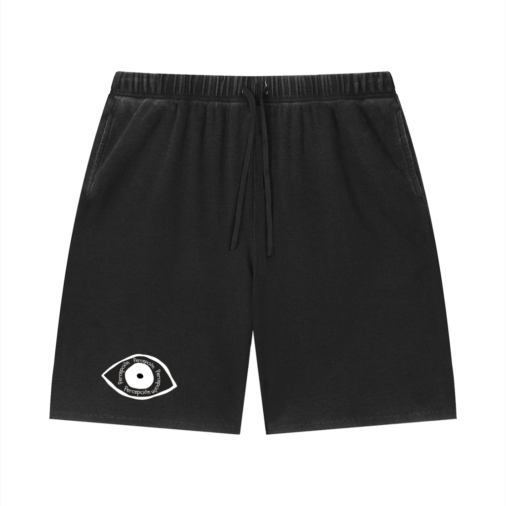 Percepcï Waffle Raw Hem Shorts