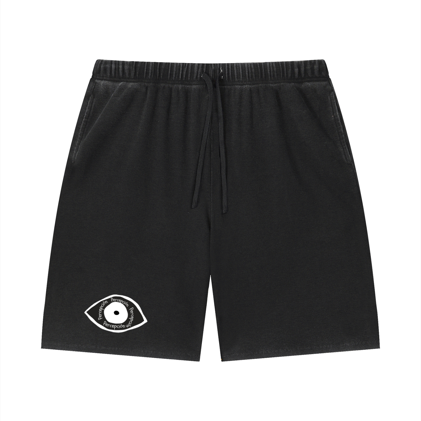 Percepcï Waffle Raw Hem Shorts