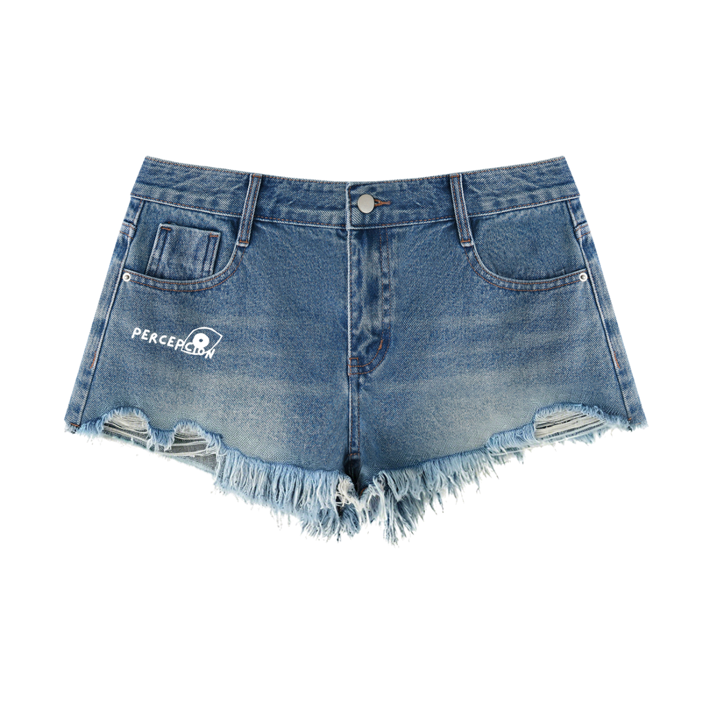 Women's Percepcî Raw Hem Denim Shorts