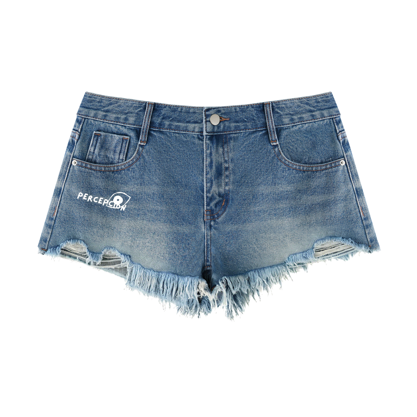 Women's Percepcî Raw Hem Denim Shorts