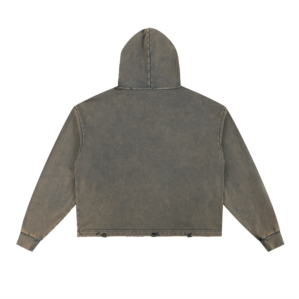 Heavyweight Lurker Washed Frayed-Hem Hoodie