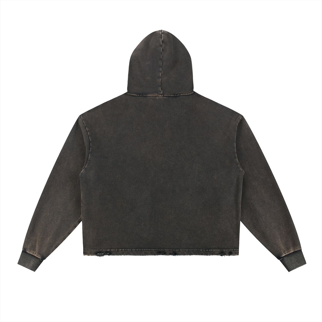 Heavyweight Lurker Washed Frayed-Hem Hoodie