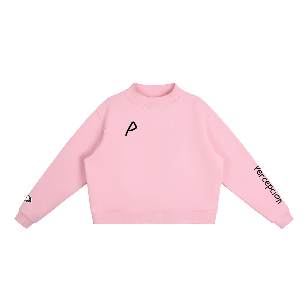 Perçë Women’s Fleece Mock-Neck Crew Sweatshirt