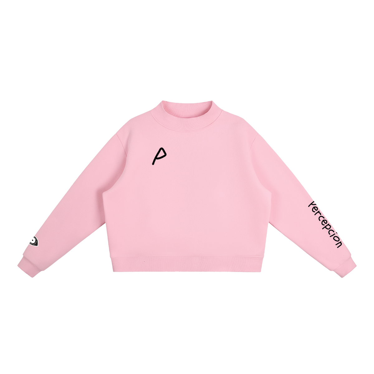Perçë Women’s Fleece Mock-Neck Crew Sweatshirt