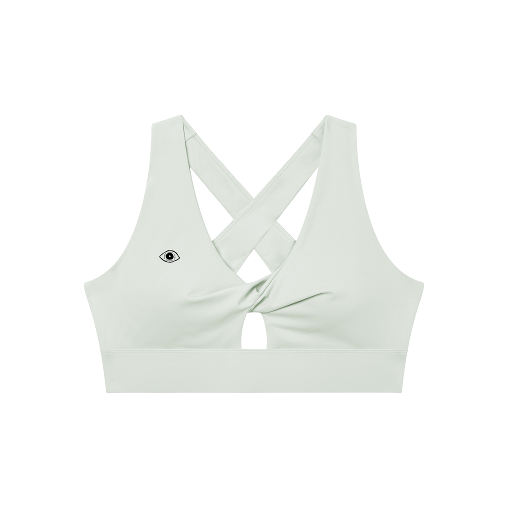 Eye Twist Front V-Neck Sports Bra