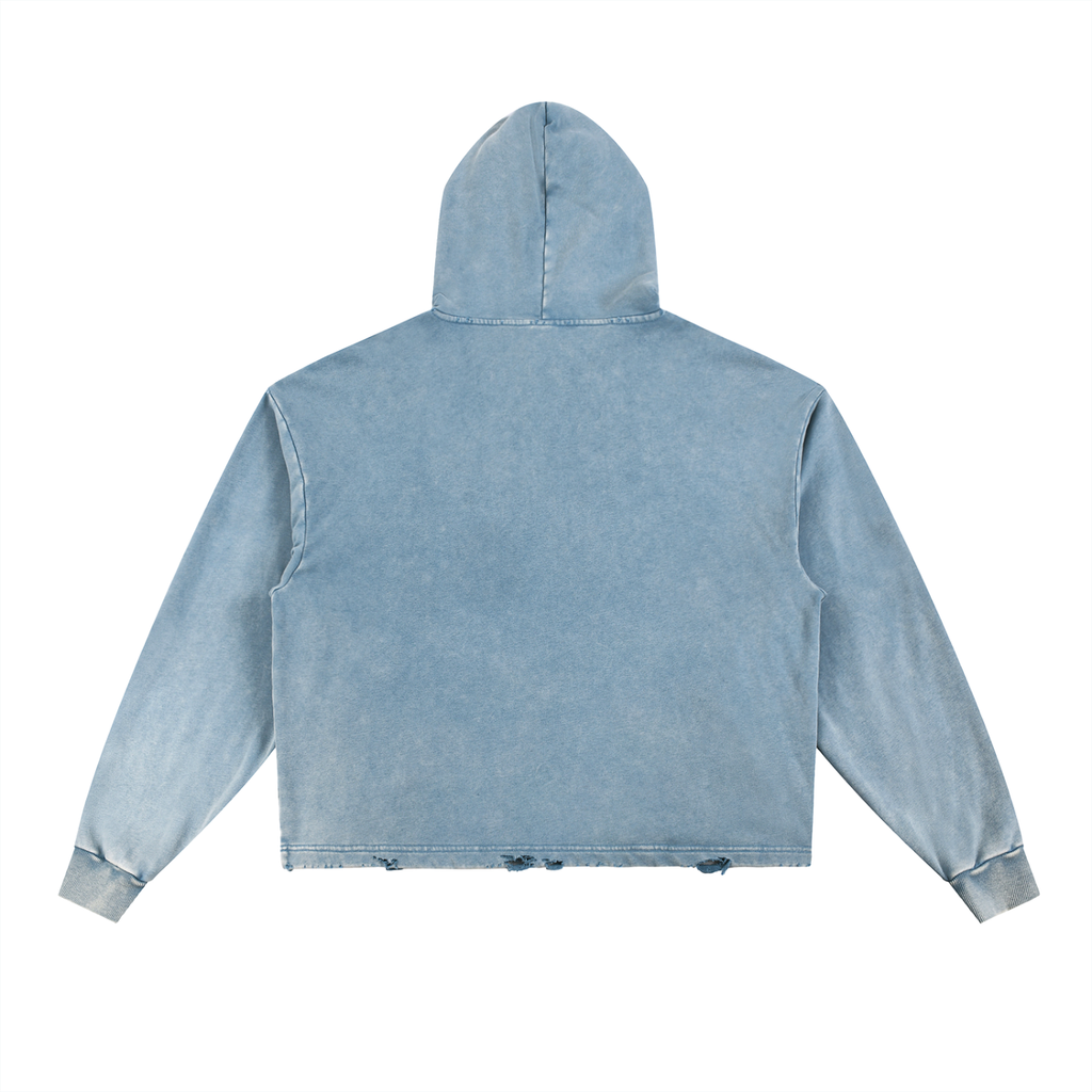 Heavyweight Lurker Washed Frayed-Hem Hoodie