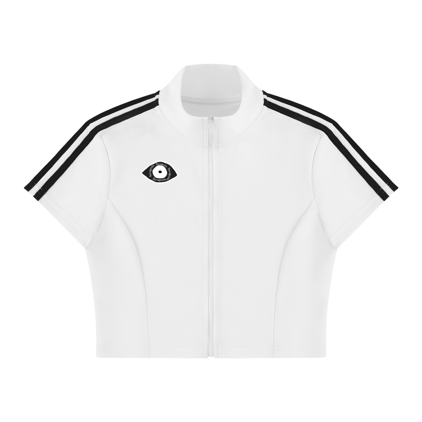 Cepcï Cropped Full Zip Short Sleeve T-Shirt