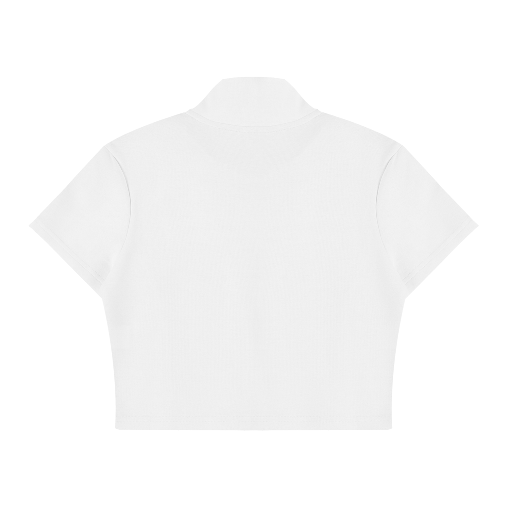 Cepcï Cropped Full Zip Short Sleeve T-Shirt