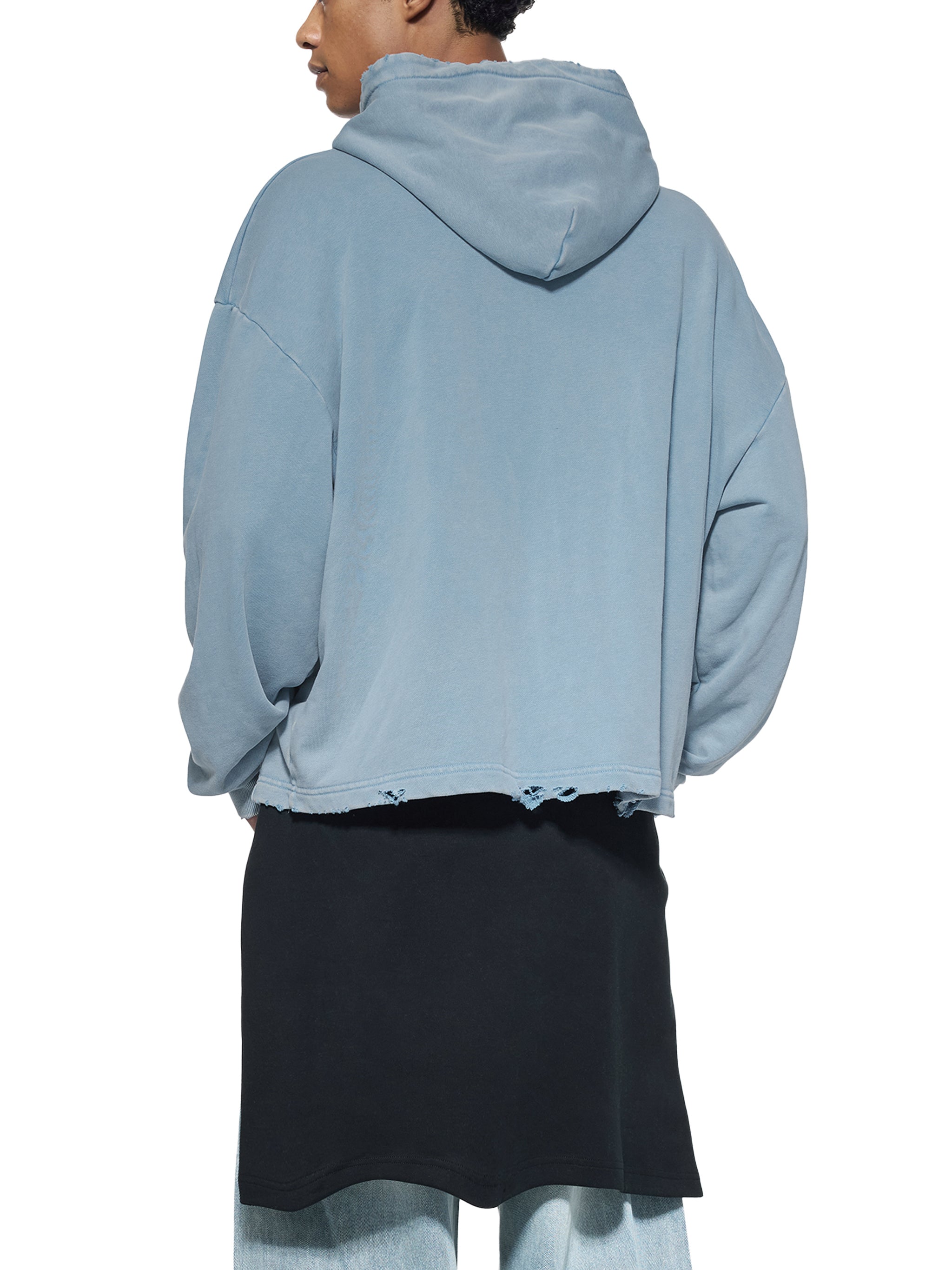 Heavyweight Lurker Washed Frayed-Hem Hoodie